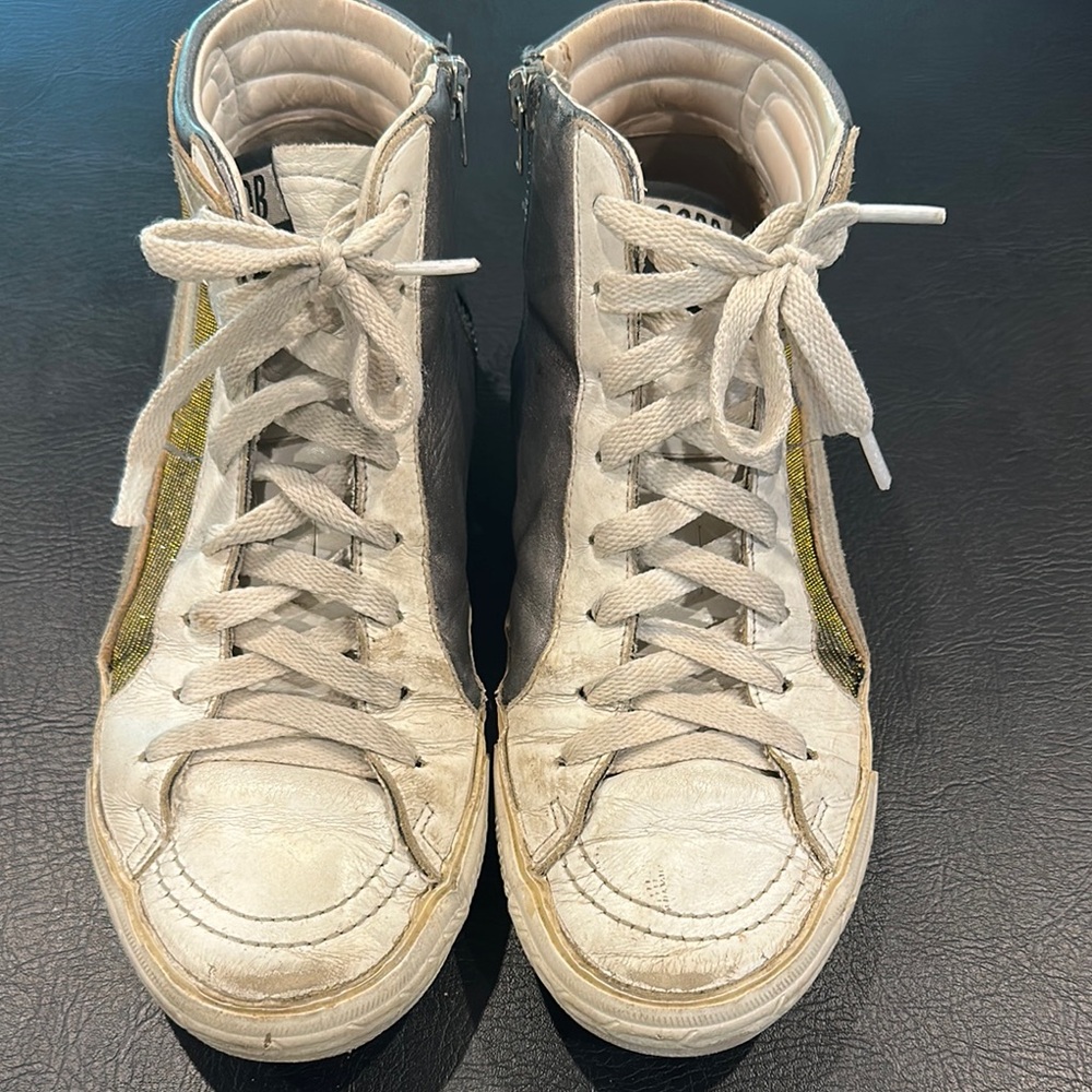 Golden Goose White Sneakers Vintage Style
